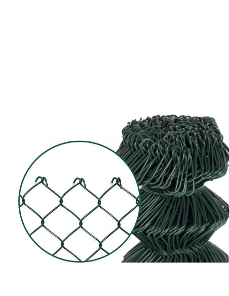 ROTOLO 25 m RETE METALLICA ZINCATA PLASTIFICATA PER RECINZIONE A MAGLIA LIBERA