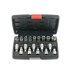 BGS 95100 cassetta 19 pz. set assortimento bussole 1/2" Torx femmina e maschio
