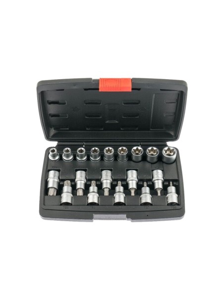 BGS 95100 cassetta 19 pz. set assortimento bussole 1/2" Torx femmina e maschio