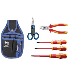 BGS 35850 set assortimento 6 pezzi utensili elettricista porta utensili cintura