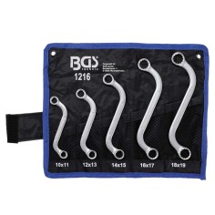 BGS 1216 assortimento serie 5 chiavi poligonali a S cromate 10 a 19 mm