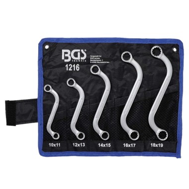 BGS 1216 assortimento serie 5 chiavi poligonali a S cromate 10 a 19 mm