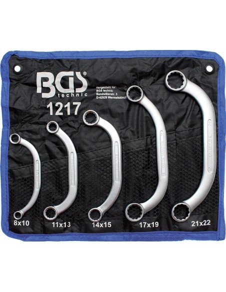 BGS 1217 assortimento serie 5 chiavi poligonali cromate per starter 8 a 22 mm