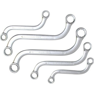 BGS 1216 assortimento serie 5 chiavi poligonali a S cromate 10 a 19 mm