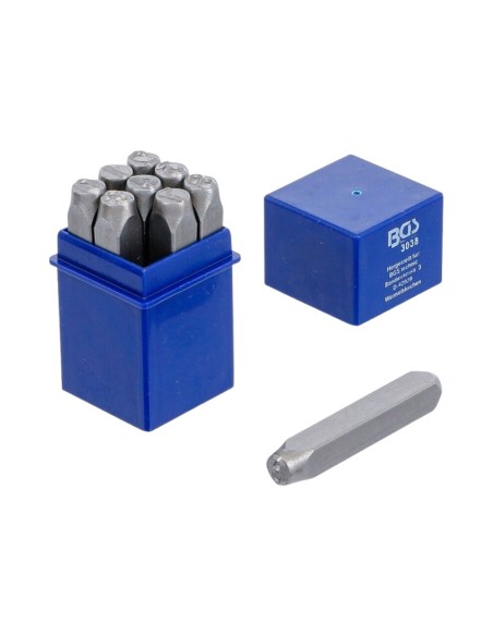 BGS 3038 Set kit punzoni stampini numerici 9 pz numeri da 0 9 in ferro