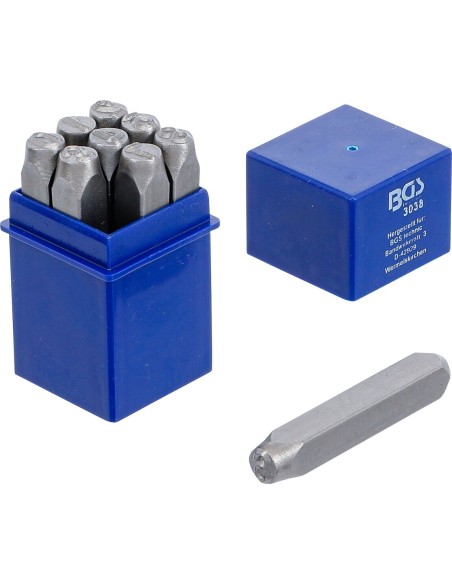 BGS 3038 Set kit punzoni stampini numerici 9 pz numeri da 0 9 in ferro