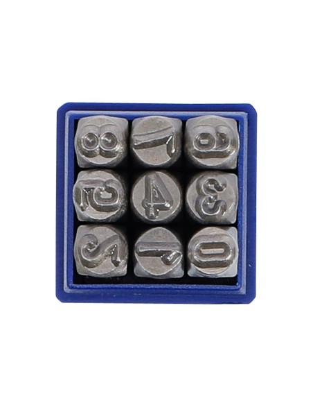 BGS 3038 Set kit punzoni stampini numerici 9 pz numeri da 0 9 in ferro