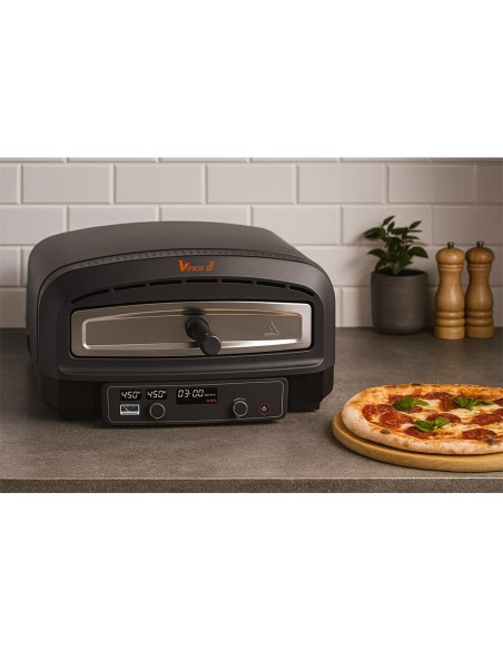 Vinco 50355 Forno Pizza Professionale 2200W 450°C | Pietra 37cm Modello 2025