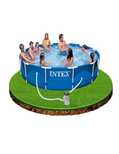 INTEX 28212 PISCINA FUORI TERRA FRAME TONDA CM 366X76 CON POMPA FILTRO