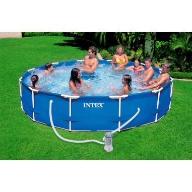 INTEX 28212 PISCINA FUORI TERRA FRAME TONDA CM 366X76 CON POMPA FILTRO