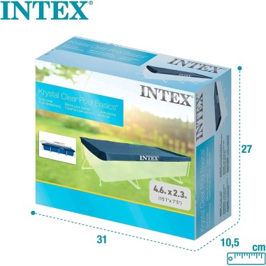 INTEX 28039 Telo Copertura Copri Piscina frame Rettangolare 450x220 cm