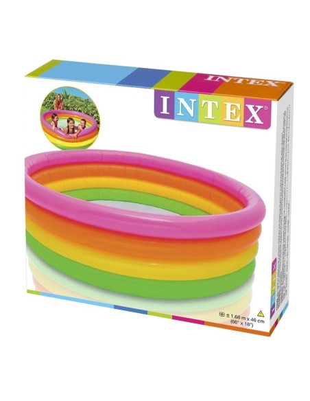 Intex Piscina Arcobaleno 4 anelli gonfiabile per bambini neonati mare