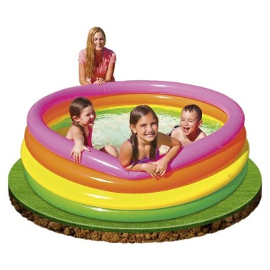 Intex Piscina Arcobaleno 4 anelli gonfiabile per bambini neonati mare
