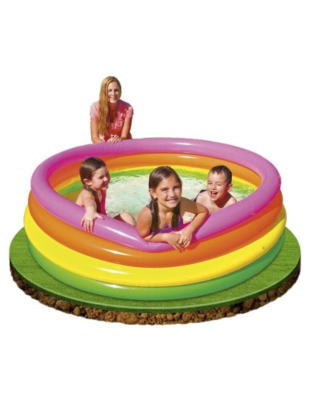 Intex Piscina Arcobaleno 4 anelli gonfiabile per bambini neonati mare