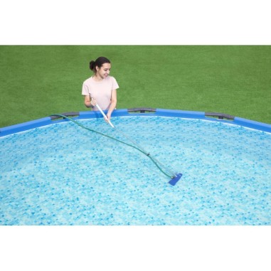 KIT PULIZIA PISCINA COMPLETO ASPIRATORE RETINO CON ACCESSORI Bestway