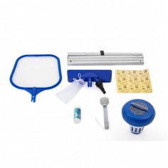 KIT PULIZIA PISCINA COMPLETO ASPIRATORE RETINO CON ACCESSORI Bestway