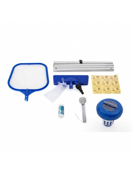 KIT PULIZIA PISCINA COMPLETO ASPIRATORE RETINO CON ACCESSORI Bestway