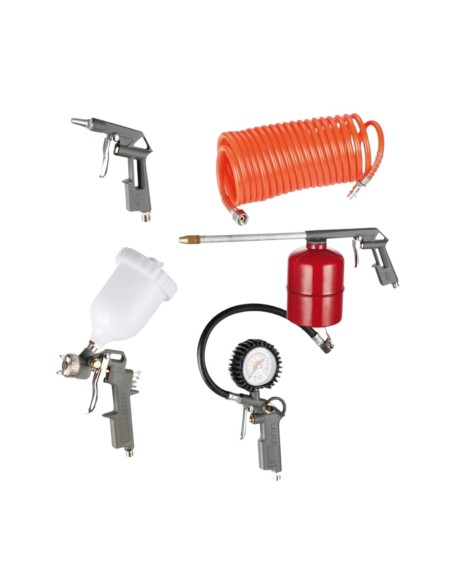 KIT ACCESSORI COMPRESSORE ARIA  5 PZ Hyundai PISTOLA GONFIAGGIO