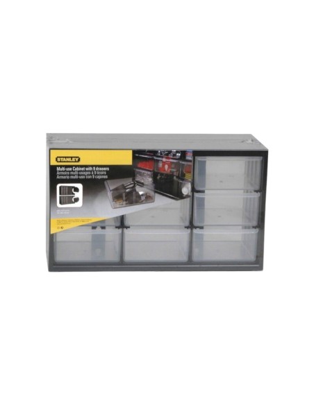 STANLEY ORGANIZER 9 SCOMPARTI CASSETTI TRASPARENTI  36x15X22