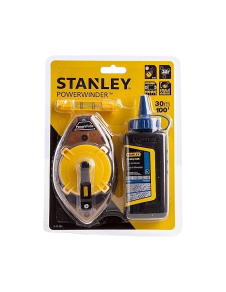 Set tracciatore STANLEY 30 m con flacone ricarica polvere e livella