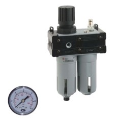 Gruppo FRL 1/4" Aria Riduttore Regolatore + Filtro + Lubrificatore