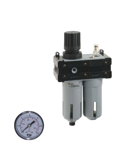 Gruppo FRL 1/2 Aria Riduttore Regolatore Filtro Lubrificatore 15 Bar