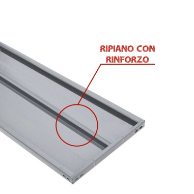 KIT SCAFFALE SCAFFALATURA METALLO 5 RIPIANI CON RINFORZO 80x40x200 ASTE INTERE