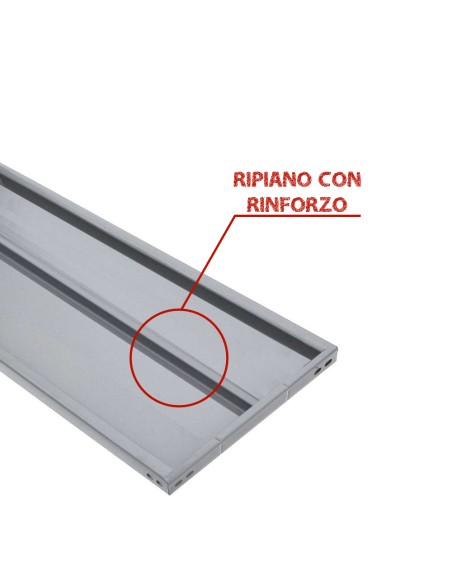 KIT SCAFFALE SCAFFALATURA METALLO 5 RIPIANI CON RINFORZO 90x40x200 GRIGIO 400 Kg