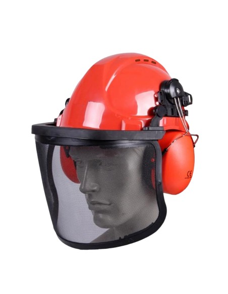 Casco elmetto forestale protettivo con visiera e cuffie