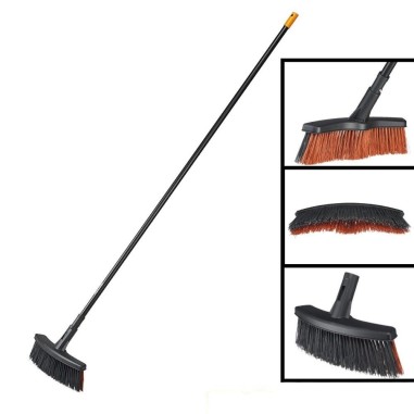 Fiskars M scopa scopone super leggera ergonomica giardino viale + manico incluso