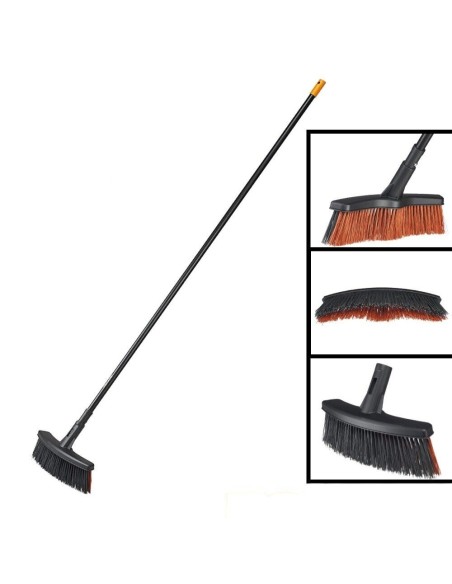 Fiskars M scopa scopone super leggera ergonomica giardino viale + manico incluso