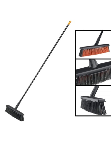 Fiskars L scopa scopone super leggera ergonomica giardino viale + manico incluso