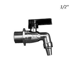 Rubinetto a Sfera con Beccuccio Leva Alluminio Per Contenitore Olio Attacco 1/2"