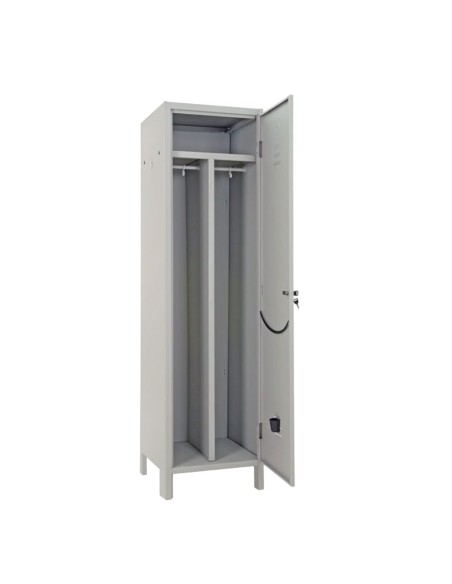ARMADIO SPOGLIATOIO SPORCO PULITO 2 POSTI 50x50x H 179 METALLO GRIGIO