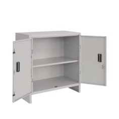 ARMADIETTO BASSO in METALLO MINI da UFFICIO 60X40 h. 80 CM CON PIANO