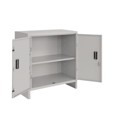 ARMADIETTO BASSO in METALLO MINI da UFFICIO 60X40 h. 80 CM CON PIANO