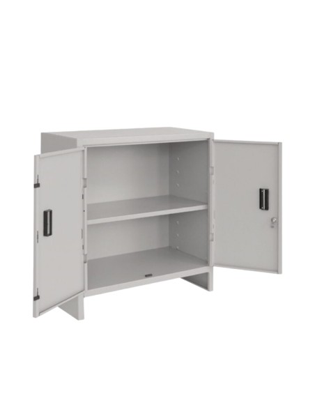ARMADIETTO BASSO in METALLO MINI da UFFICIO 60X40 h. 80 CM CON PIANO