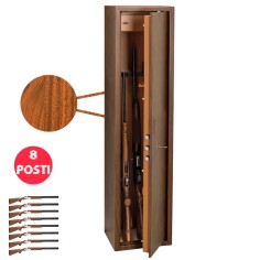 Armadio portafucili 8 POSTI UTILIA blindato effetto legno fuciliera + tesoretto
