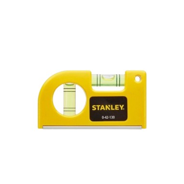 LIVELLA TASCABILE 8,3 CM 2 BOLLE CON BASE MAGNETICA SCANALATA STANLEY