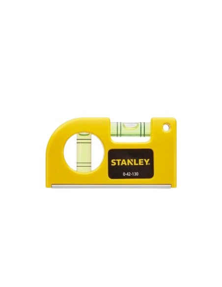 LIVELLA TASCABILE 8,3 CM 2 BOLLE CON BASE MAGNETICA SCANALATA STANLEY