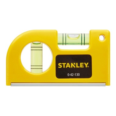 LIVELLA TASCABILE 8,3 CM 2 BOLLE CON BASE MAGNETICA SCANALATA STANLEY