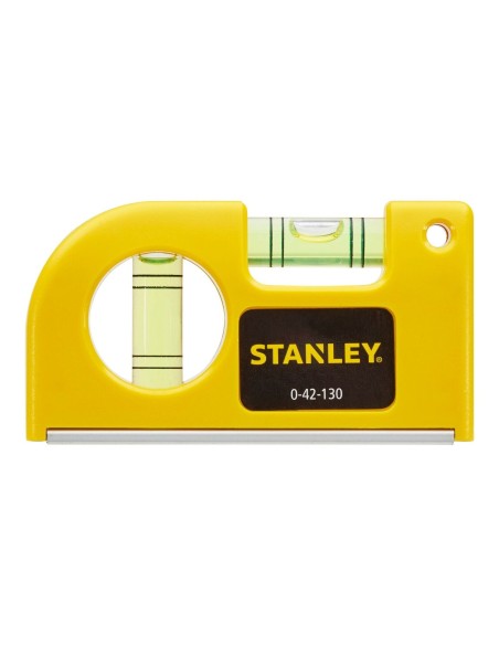 LIVELLA TASCABILE 8,3 CM 2 BOLLE CON BASE MAGNETICA SCANALATA STANLEY