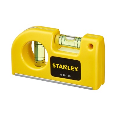 LIVELLA TASCABILE 8,3 CM 2 BOLLE CON BASE MAGNETICA SCANALATA STANLEY