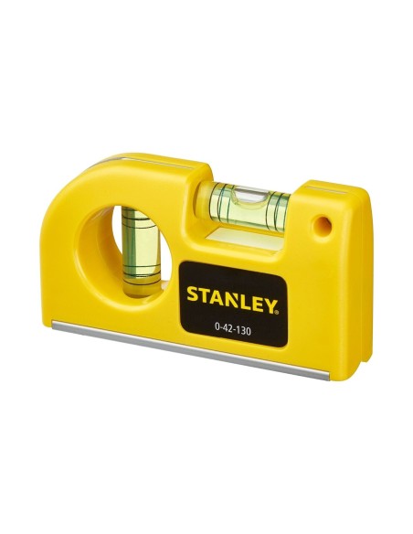 LIVELLA TASCABILE 8,3 CM 2 BOLLE CON BASE MAGNETICA SCANALATA STANLEY