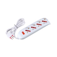 Rosi Emilia RS94060T Multipresa Bipasso/Schuko 10A Spina 90° Cavo 1,5m Bianca