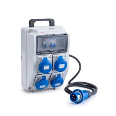 Rosi 2240E-PF Quadro ASC Cantiere 4 Prese 16A 2P+T 230V IP65 Pulsante Emergenza