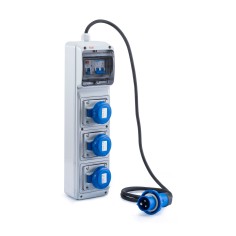 Rosi 2260PE Quadro ASC Portatile 3KW 230V 3 Prese 2P+T 16A Pulsante Emergenza