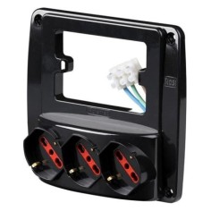 Multipresa da Parete Rosi Emilia Smart 3 Posti Schuko Nero RS94133