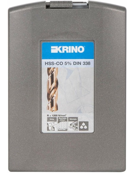 KRINO Serie assortimento 19 punte al COBALTO 5% rettificate