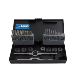 Set 30 Pezzi Maschi  giramaschi e filiere HSS M 3÷12, Acciaio krino